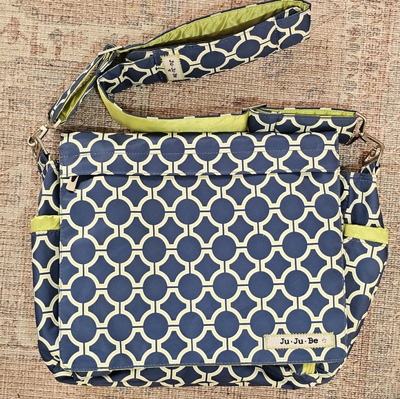 JuJuBe‎ Royal Envy Diaper Bag Mom Shoulder Bag Baby Waterproof Blue Green NWOT - Picture 1 of 11